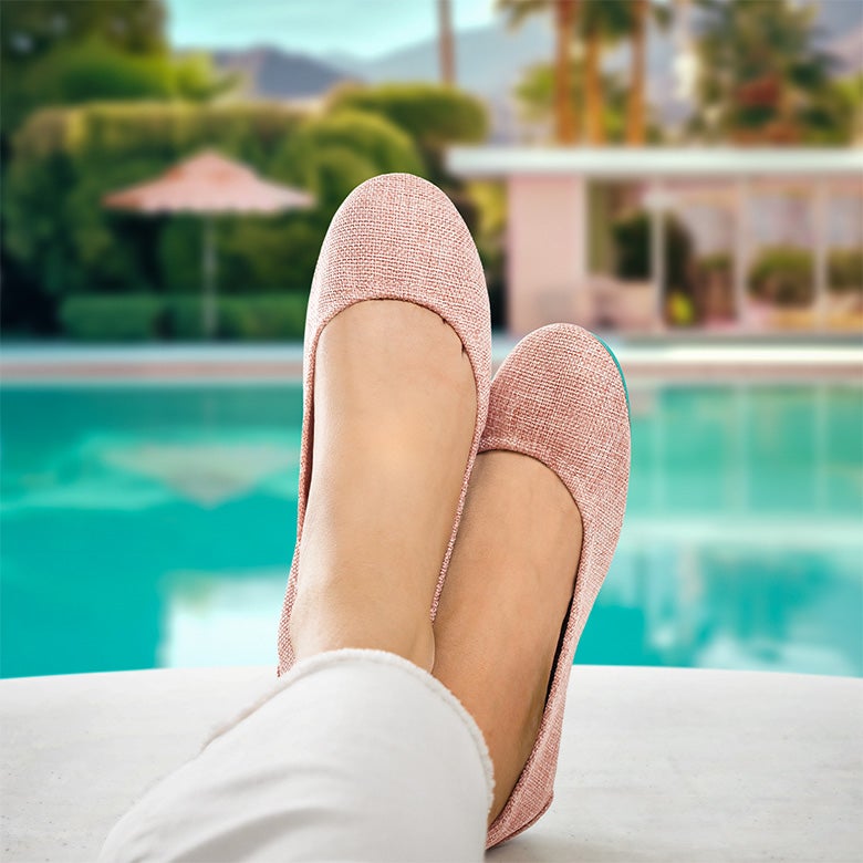 palm spring pink tieks styled with white jeans