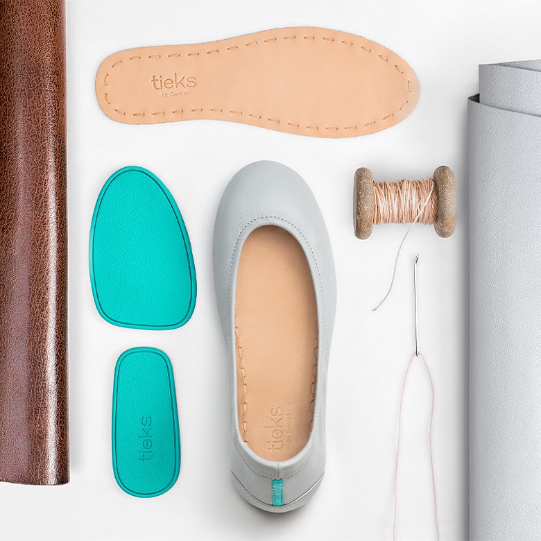 the components of tieks ballet flats